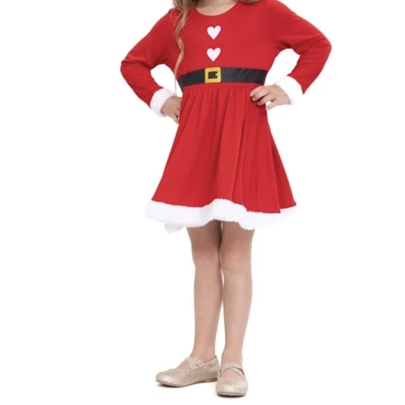 5/$25 NWT Holiday Santa Dress with Hat 2-Piece - Picture 2 of 4